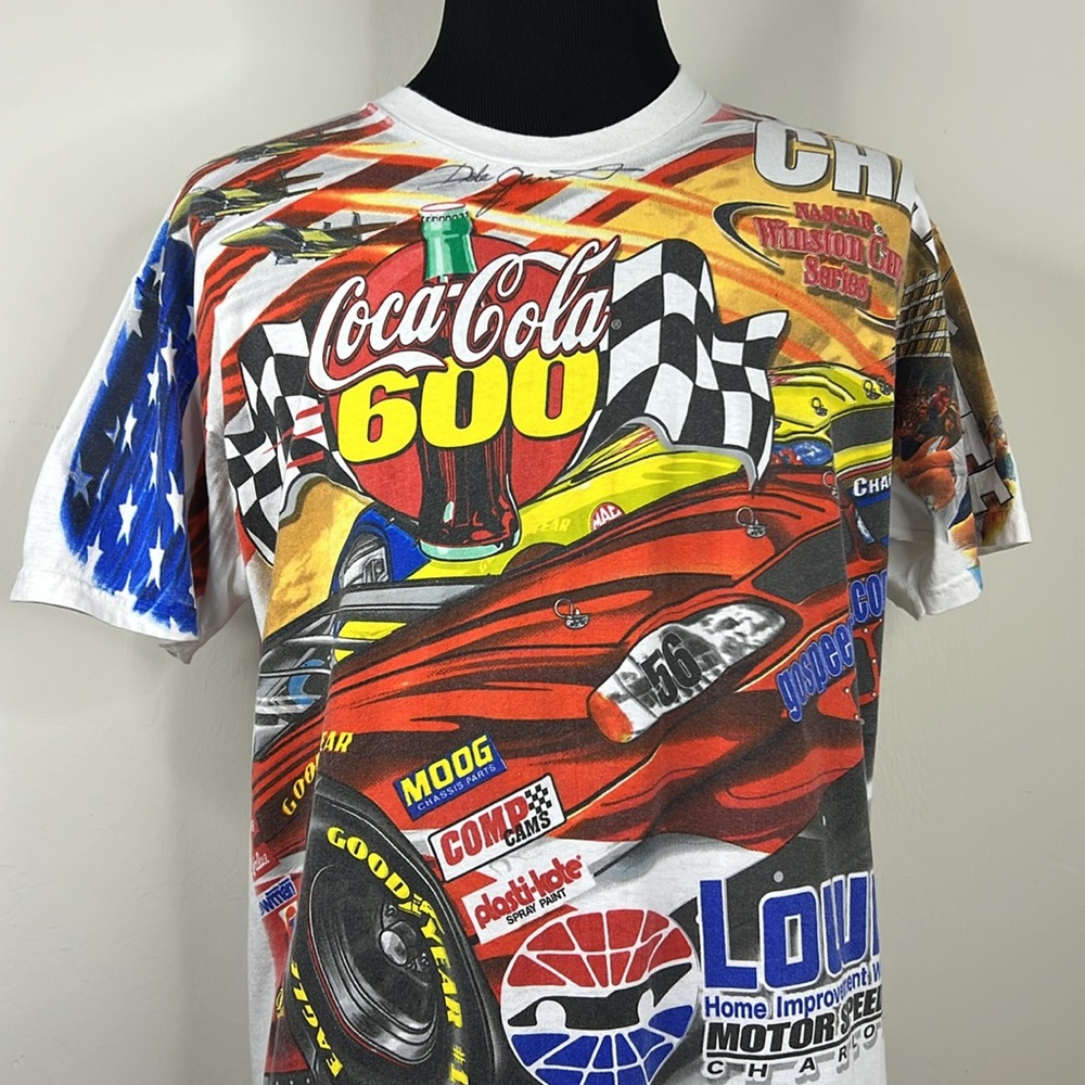 HASE AUTHENTICS Nascar Charlotte Signed Dale Earnhardt Tee M - Picture 3 of 11